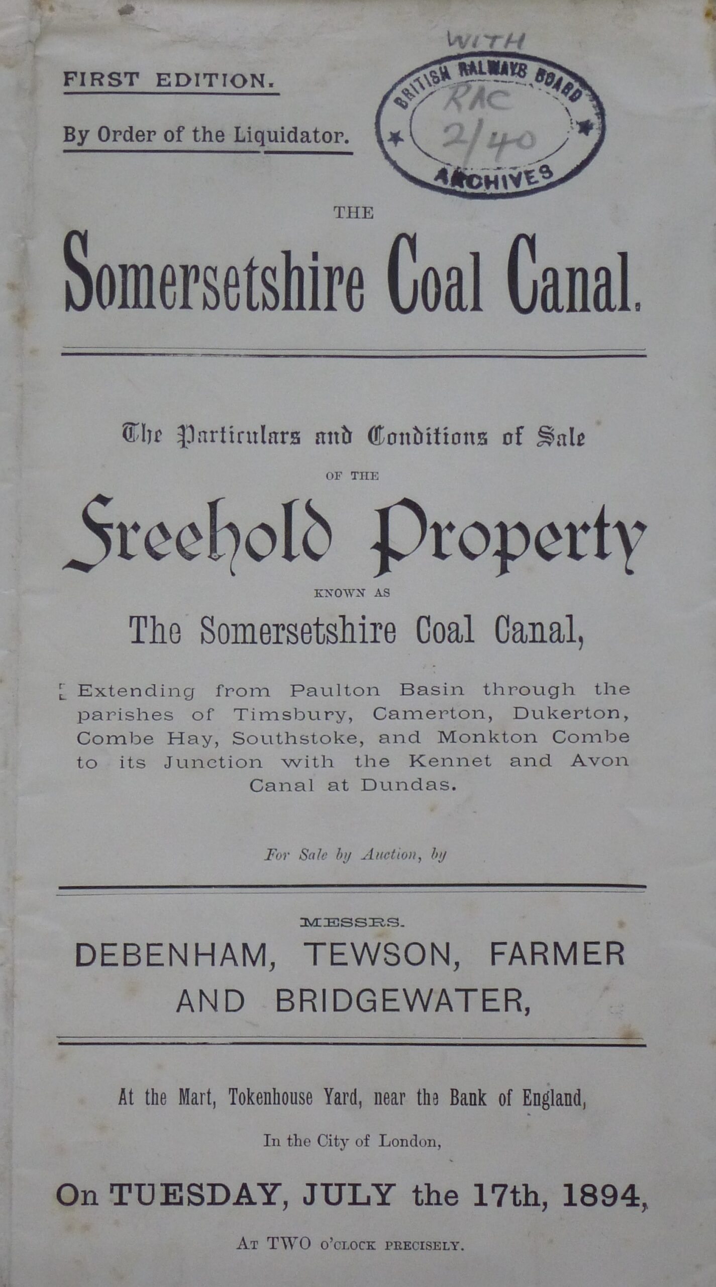 1894 Sale of SCCS