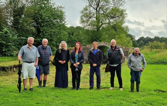 Group photo for the Somer Valley FM radio station interview with members of the Somersetshire Coal Canal members.